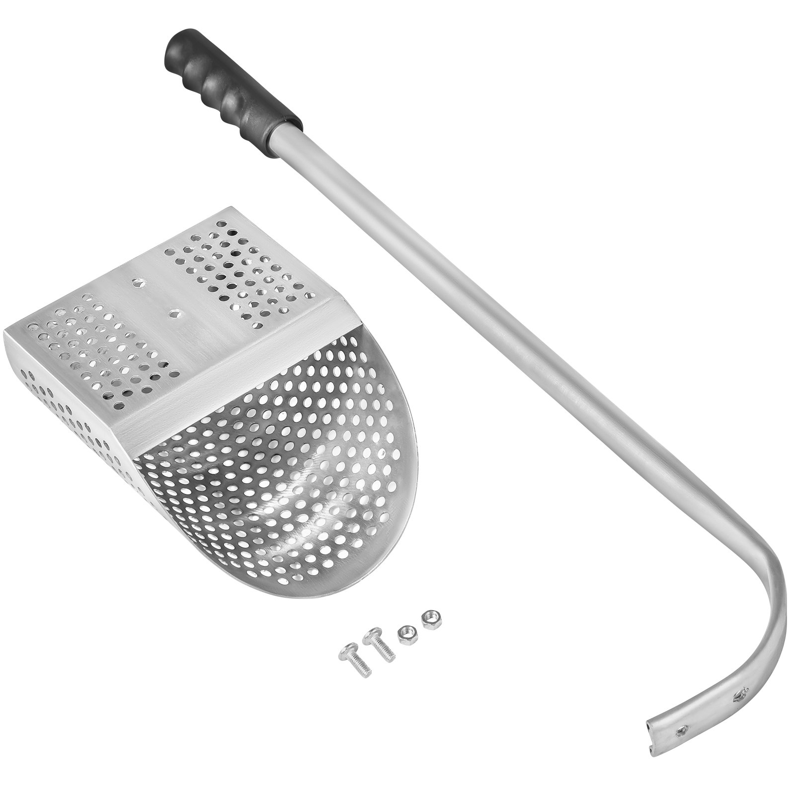 VEVOR Pala de Arena para Detección de Metales Espesor de la Pala de Arena 2 mm Agujero 10 mm Detector de Metales de Acero Inoxidable Longitud del Mango 62 cm Acero Inoxidable Tamizar Pequeñas Cosas