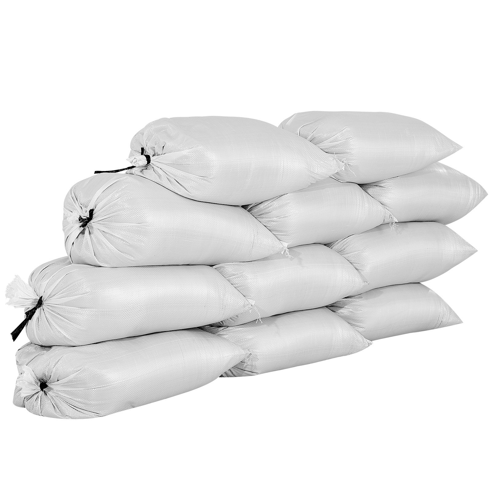 VEVOR Sacos de Arena Vacíos, con Cintas, Carga de 22,6 kg, de Polipropileno Tejido, Resistentes al Desgarro y a los Rayos UV para Barreras de Protección contra Inundaciones, 400 x 660 mm, 50 uds