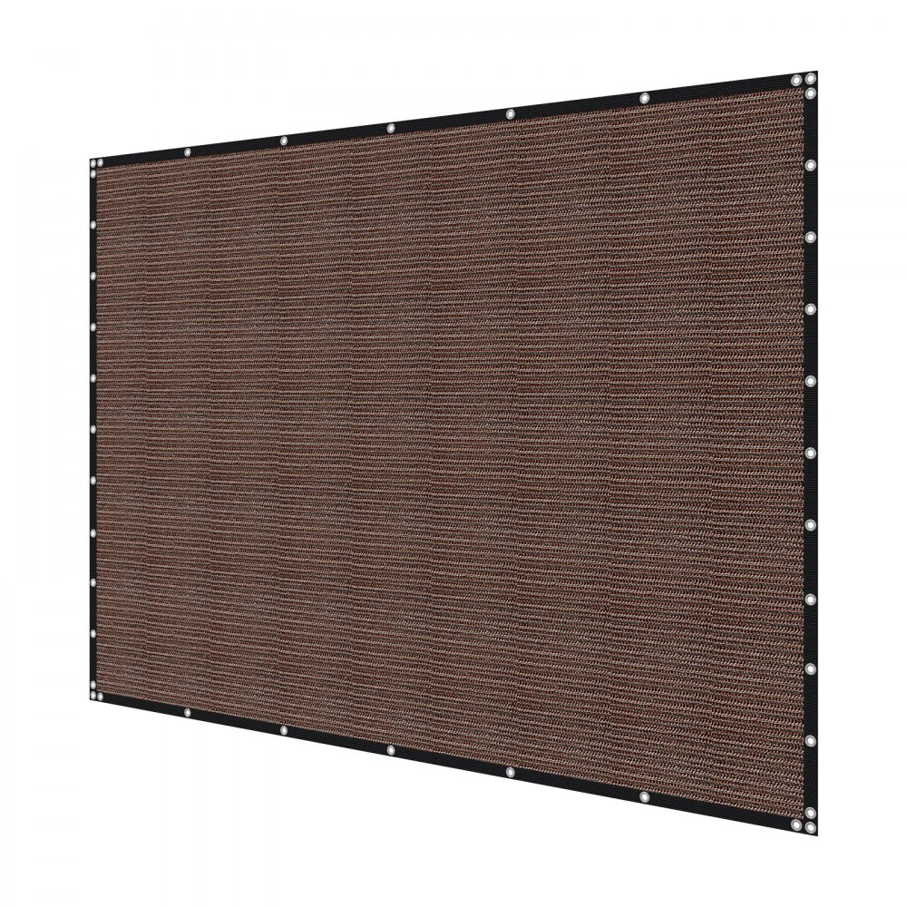 VEVOR Toldo de Sombra 305 x 366 cm Tela Parasol con Ojales de Acero Inoxidable Red de Sombreado HDPE 140 g/m² Tejido de Protección con 30 Bridas para Exteriores, Patios, Jardines, Terrazas, Marrón