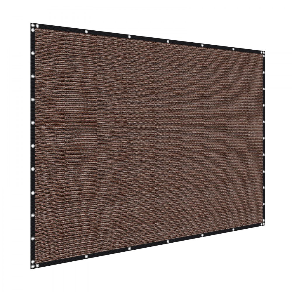 VEVOR Toldo de Sombra 305 x 366 cm Tela Parasol con Ojales de Acero Inoxidable Red de Sombreado HDPE 140 g/m² Tejido de Protección con 30 Bridas para Exteriores, Patios, Jardines, Terrazas, Marrón