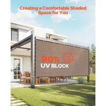 VEVOR Toldo de Sombra 305 x 366 cm Tela Parasol con Ojales para Jardín, Marrón