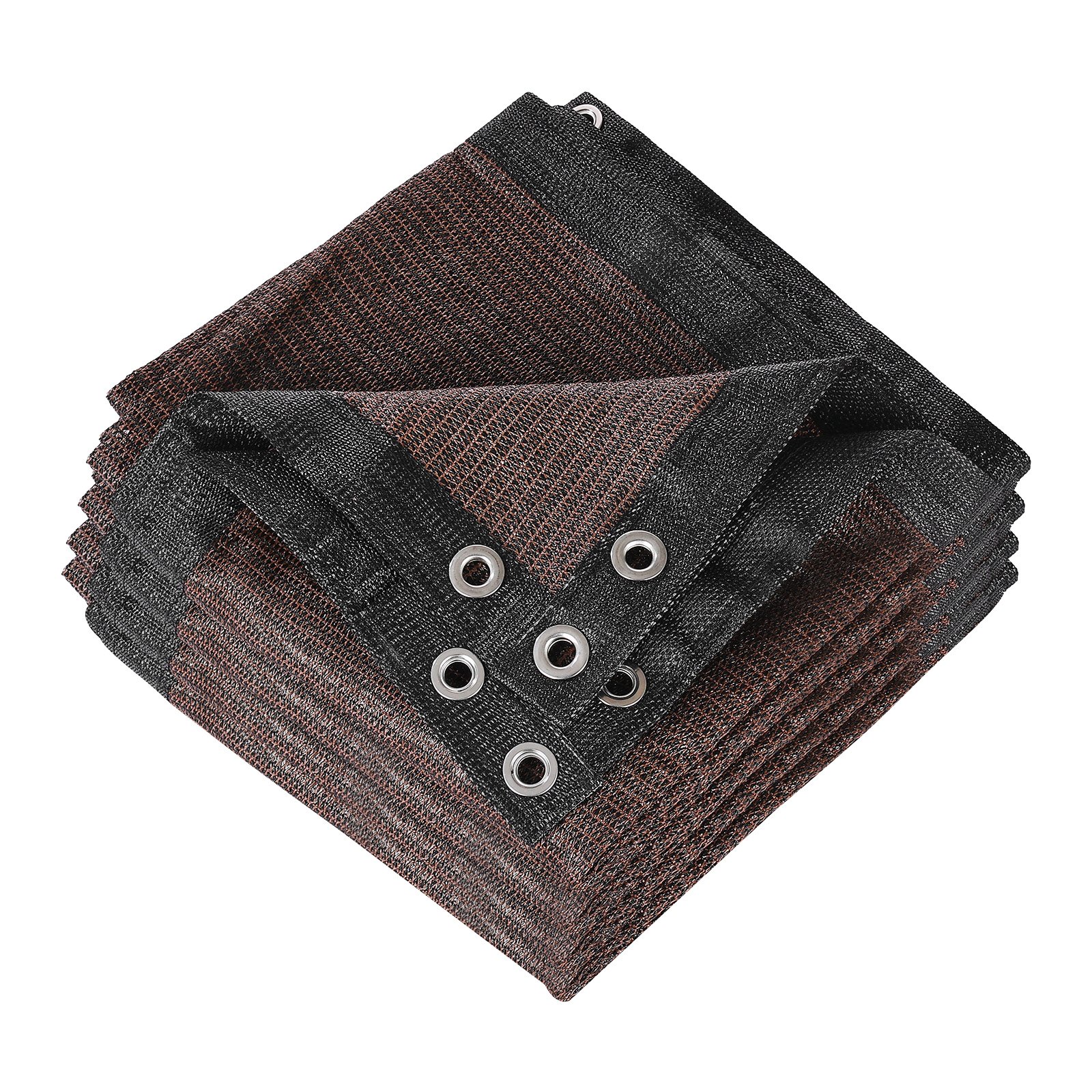 VEVOR Toldo de Sombra 305 x 366 cm Tela Parasol con Ojales de Acero Inoxidable Red de Sombreado HDPE 140 g/m² Tejido de Protección con 30 Bridas para Exteriores, Patios, Jardines, Terrazas, Marrón