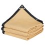 VEVOR Toldo de Sombra 366 x 610 cm Tela Parasol con Ojales de Acero Inoxidable Red de Sombreado HDPE 160 g/m² Tejido de Protección con 30 Bridas para Exteriores, Patios, Jardines, Terrazas, Beige
