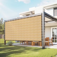 VEVOR Toldo de Sombra 366 x 610 cm Tela Parasol con Ojales para Jardín, Beige