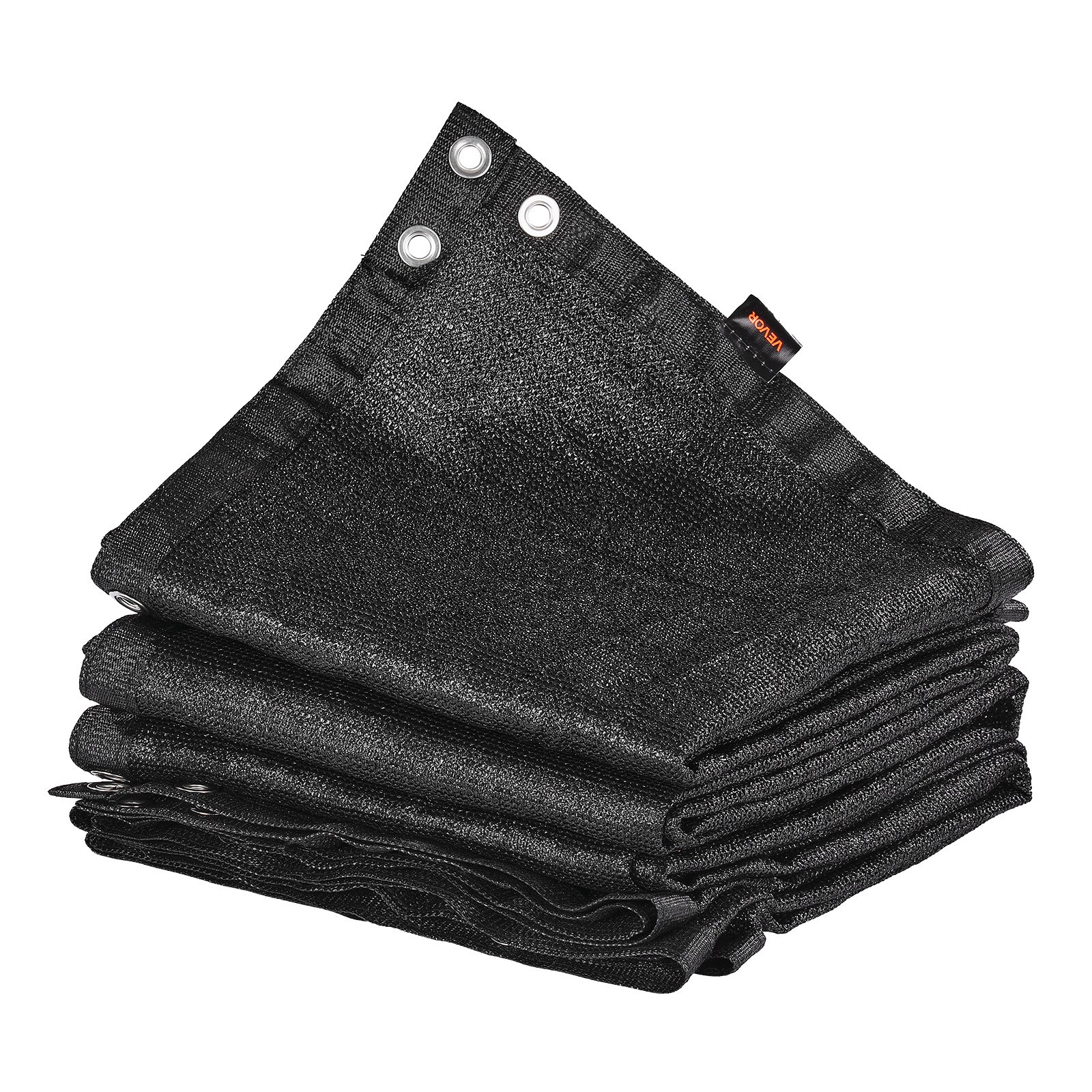 VEVOR Toldo de Sombra 244x366 cm Tela Parasol con Ojales de Acero Inoxidable Red de Sombreado HDPE 140 g/m² Tejido de Protección con 30 Bridas para Exteriores, Patios, Jardines, Terrazas, Negro