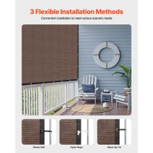 VEVOR Toldo de Sombra 244x366 cm Tela Parasol con Ojales para Jardín, Marrón