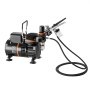 VEVOR Airbrush Kit, 1/6 HP, Air Brush Kit with Air Compressor, 3 Dual-Action Professional Airbrushes with 3 Tips, Hose, Acrylic Paint, 2 Fans, Low Noise, for Cake Decorating, Model Painting, Nail Art