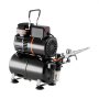 VEVOR Kit de Aerógrafo con Compresor de Aire 1/6 HP con Tanque 3 Aerógrafos de Doble Acción con 3 Boquillas, Manguera, 6 Pinturas Acrílicas, Kit de Pintura para Decoración de Tartas, Maquetas, Uñas