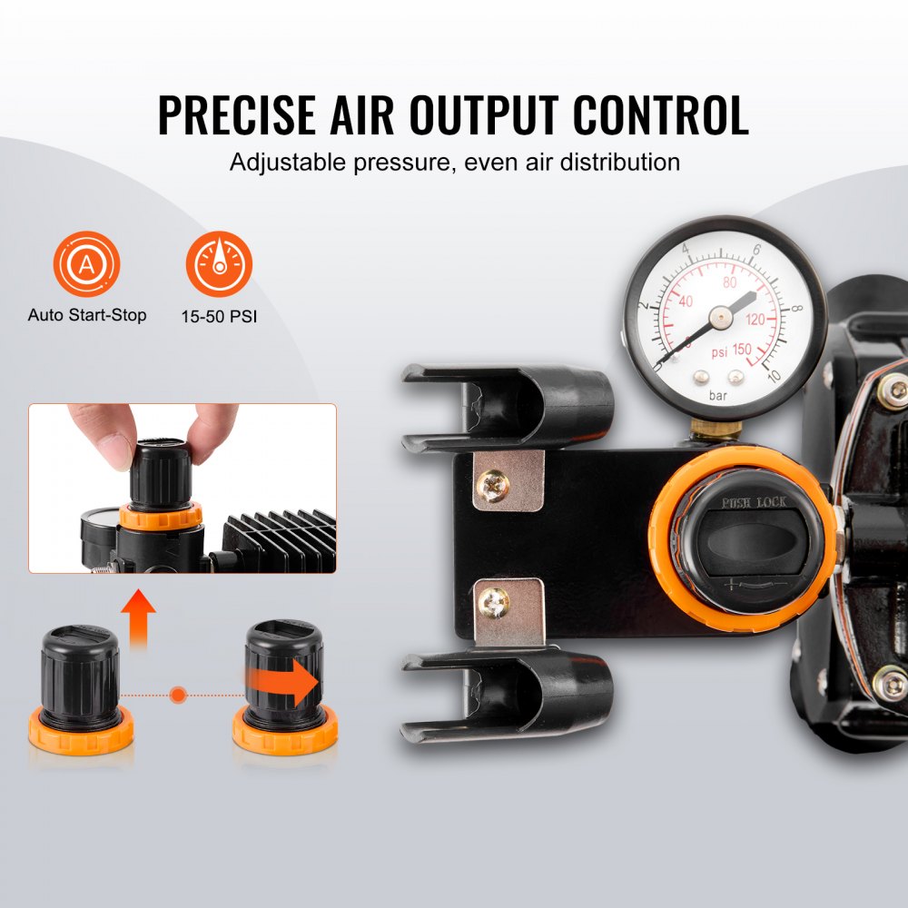 VEVOR Kit de Aerógrafo Compresor de Aire de Doble Ventilador Sistema de Aerógrafo Profesional con 3 Pistolas Soporte Rueda de Mezcla de Colores para Decoración de Uñas, Cocina, Maquillaje