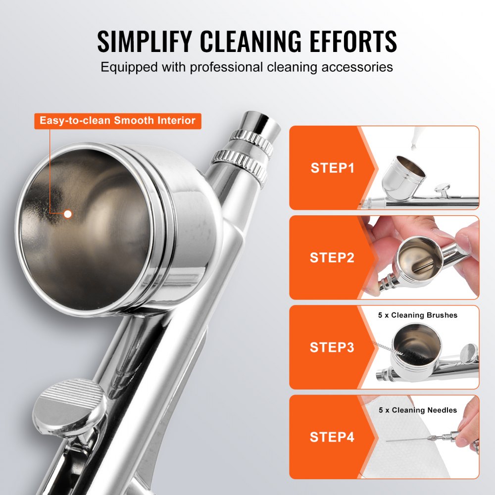 VEVOR Airbrush Set, Dual-Fan Air Tank Compressor System Set with 3.5L Air Storage Tank, Airbrush Set with 0.3mm Tip Airbrush, Stand, Paint Mixing Wheel, Cleaning Brush Set, Art Nail Cookie