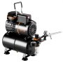 VEVOR Kit de Aerógrafo Profesional Pistola Pulverizadora 0,3mm Compresor de Aire de Doble Ventilador con Tanque de Almacenamiento de Aire 3,5L Soporte Cepillos de Limpieza para Arte de Uñas Maquillaje