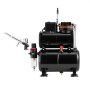 VEVOR Kit de Aerógrafo con Compresor de Aire 1/6 HP Compresor de Aerógrafo de Doble Acción con 3 Boquillas, Manguera, 4 Pinturas Acrílicas, Kit de Pintura para Decoración de Tartas, Maquetas, Uñas