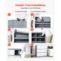 VEVOR Taquillas Metálicas con 9 Puertas, Casillero Metálico 90 x 45 x 94 cm, Capacidad de Carga 29,9 kg, 2 Llaves para Cada Caja, Armario de Almacenamiento para Oficina Escuela Gimnasio, Blanco y Gris