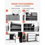 VEVOR Taquillas Metálicas con 9 Puertas, Casillero Metálico 90 x 45 x 94 cm, Capacidad de Carga 29,9 kg, 2 Llaves para Cada Caja, Armario de Almacenamiento para Oficina Escuela Gimnasio, Blanco y Gris