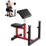 VEVOR Banco de Pesas con Extensión de Piernas, Bancos de Entrenamiento de Fuerza, Carga Máxima 200 kg, para Gimnasio en Casa, Estación de Bíceps con Mancuernas y Barra Aislada, Negro+Rojo