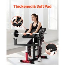 VEVOR Banco de Curl Predicador Ajustable para Gimnasio en Casa Acero al Carbono