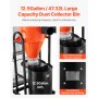 VEVOR Extractor de Polvo, Separador Ciclónico Inteligente de 1,5 HP con Bolsa de 47,32 L y Soporte, Sistema de Recolección de Polvo para Carpintería, Capacidad de Succión de Aire 1296,337 m³/h