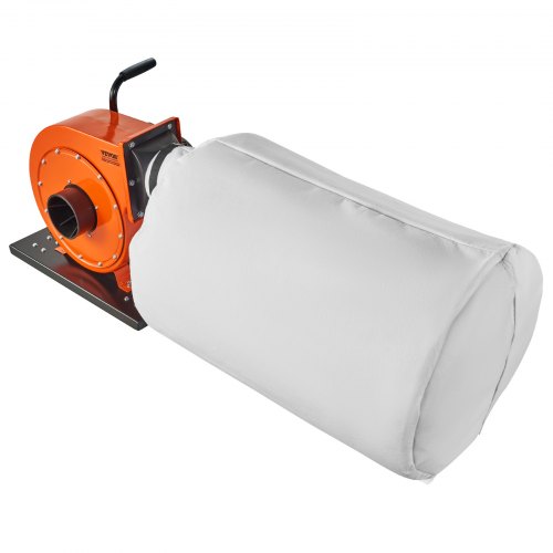 VEVOR Colector de polvo, flujo de aire de 1HP 460 CFM, bolsa de recolección de polvo de 80 L, filtración de bolsa de 2,5 μm, contenedor de polvo de madera móvil para taller industrial con asa y ruedas