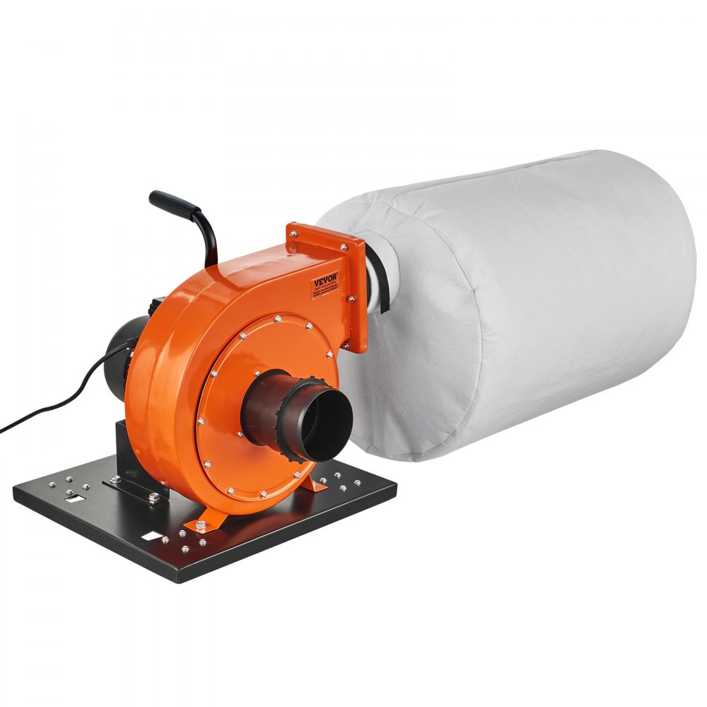 VEVOR Colector de polvo, flujo de aire de 1HP 460 CFM, bolsa de recolección de polvo de 80 L, filtración de bolsa de 2,5 μm, contenedor de polvo de madera móvil para taller industrial con asa y ruedas
