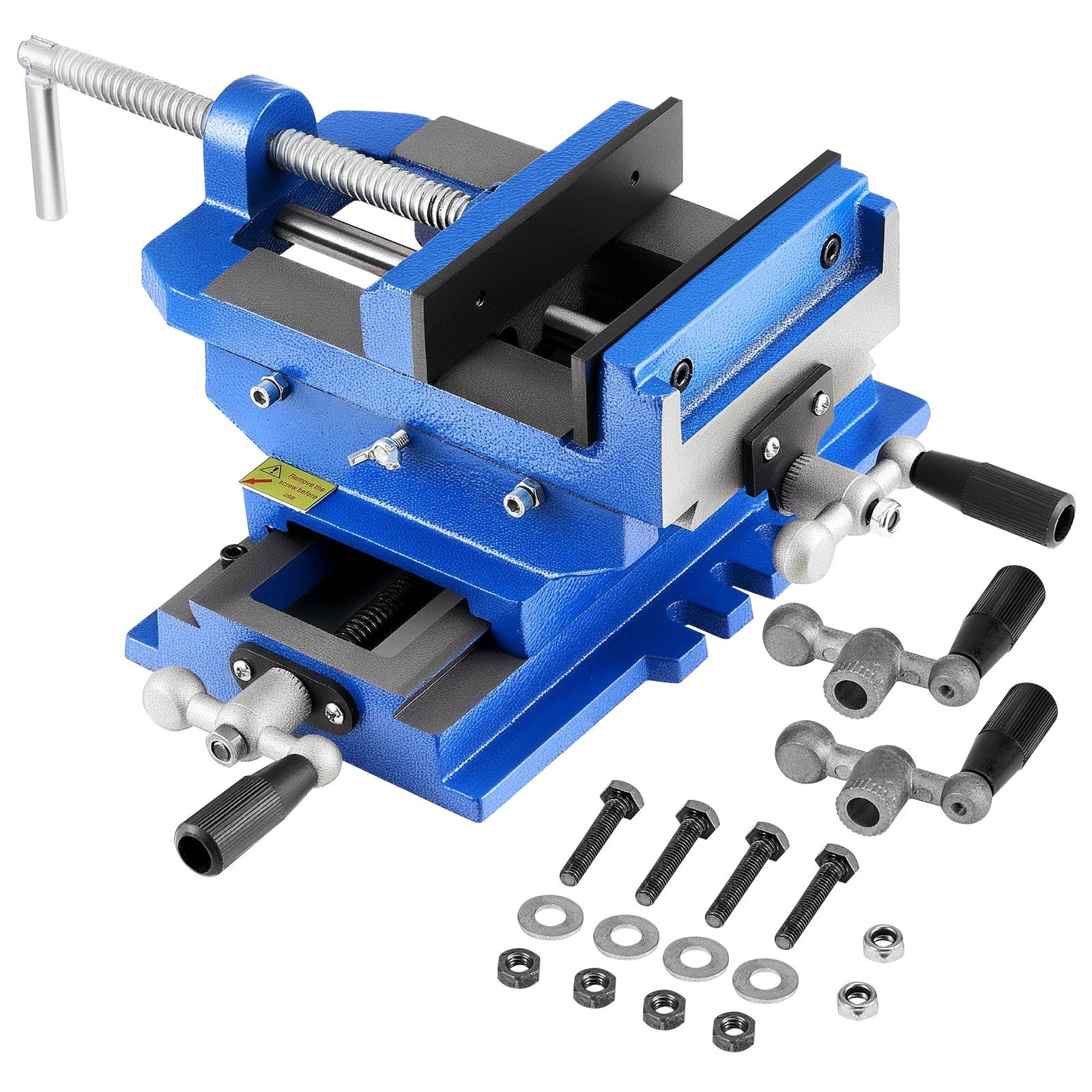VEVOR Tornillo de Banco Cruzado, Mordaza de 10 cm, Eje XY Bidireccional, Abrazadera de Banco de Hierro Fundido, para Taladrar y Fresar Máquinas CNC de Carpintería, hasta 7 kN, 330 x 310 x 145 mm