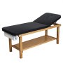 VEVOR Mesa de Exploración Médica, con Estructura de Madera, Respaldo Ajustable, Estante de Almacenamiento y Dispensador de Rollos de Papel para Hospitales, Clínicas y Centros de Rehabilitación