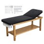 VEVOR Mesa de Exploración Médica, con Estructura de Madera, Respaldo Ajustable, Estante de Almacenamiento y Dispensador de Rollos de Papel para Hospitales, Clínicas y Centros de Rehabilitación