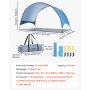 VEVOR Tienda de Playa para 4 Personas 267 x 165 x 153 cm, Carpa de Refugio de Sol Protección UPF 50+, Carpa Portátil de Playa con Bolsa de Transporte y Estacas, para Picnics, Camping, Pescar, Azul