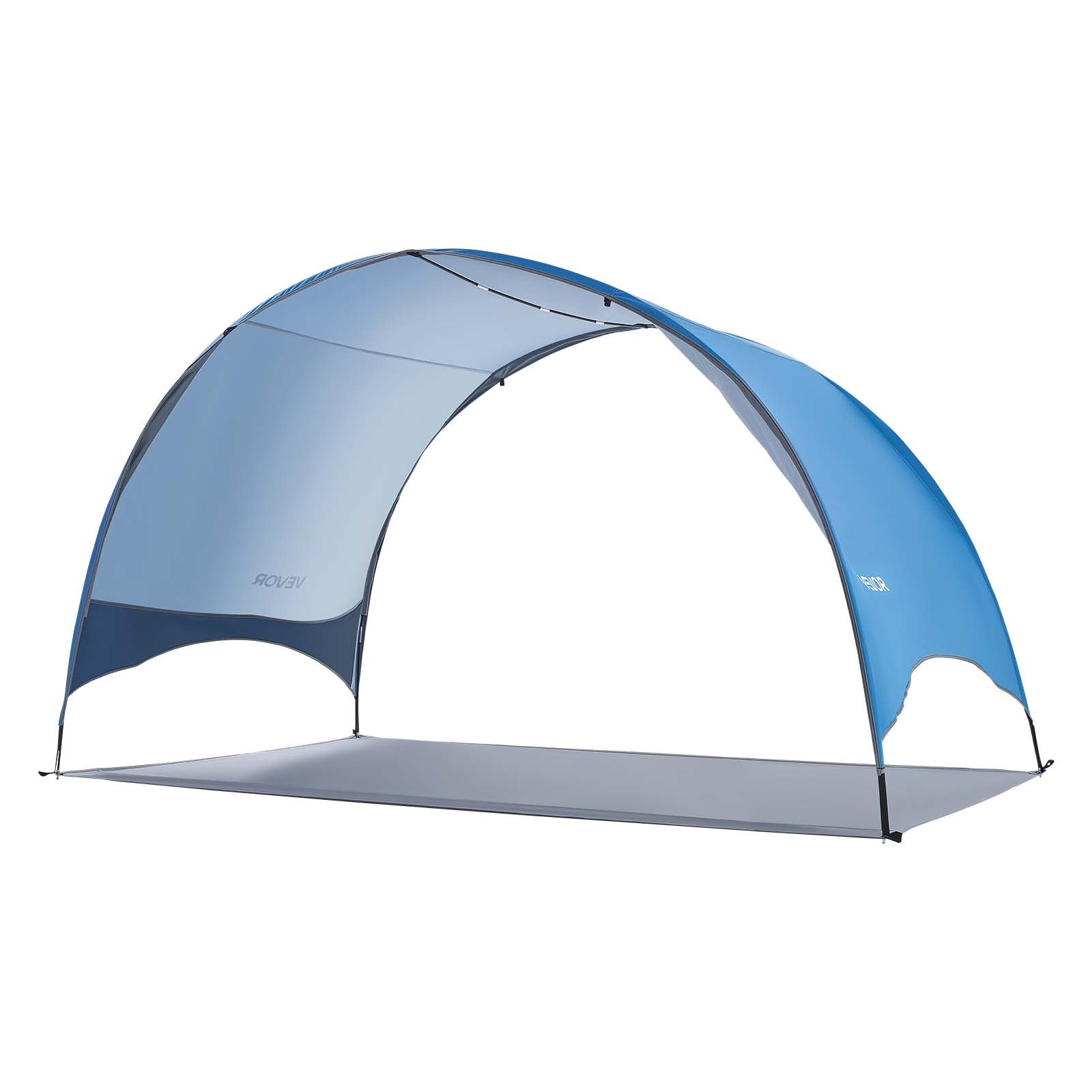VEVOR Tienda de Playa para 4 Personas 267 x 165 x 153 cm, Carpa de Refugio de Sol Protección UPF 50+, Carpa Portátil de Playa con Bolsa de Transporte y Estacas, para Picnics, Camping, Pescar, Azul
