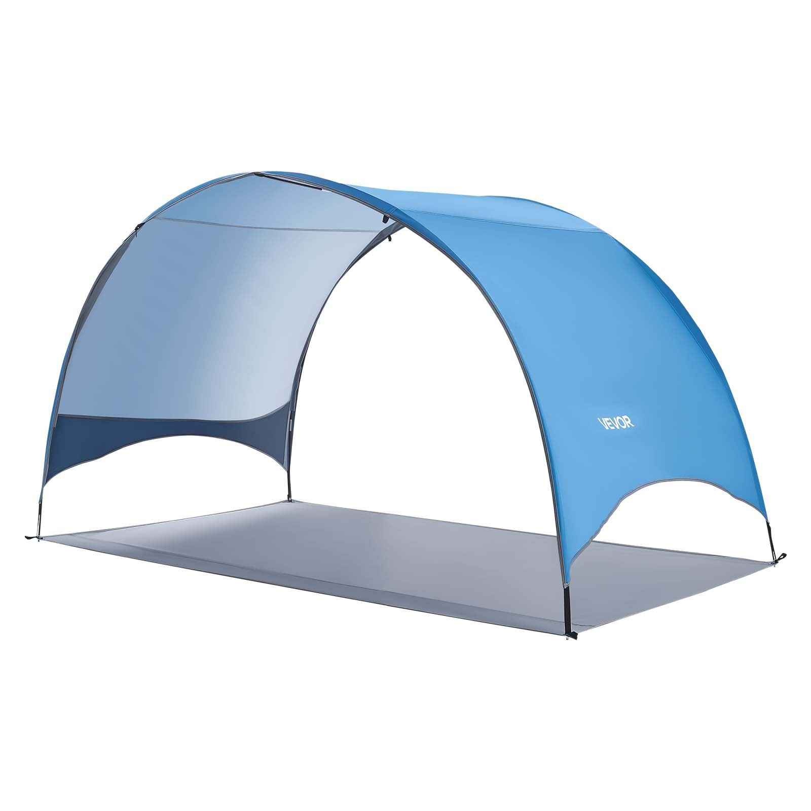 VEVOR Tienda de Playa para 4 Personas 267 x 165 x 153 cm, Carpa de Refugio de Sol Protección UPF 50+, Carpa Portátil de Playa con Bolsa de Transporte y Estacas, para Picnics, Camping, Pescar, Azul