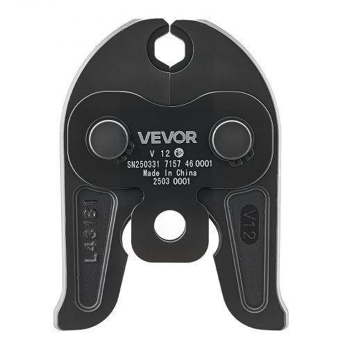 VEVOR Mordaza de Prensado 12 mm para Tubos de Acero Inoxidable Tipo V, de Acero Cementado de Alta Resistencia, Compatibles con Herramientas de Prensado Estándar, 148 x 110 x 39 mm, 1 ud, Negro
