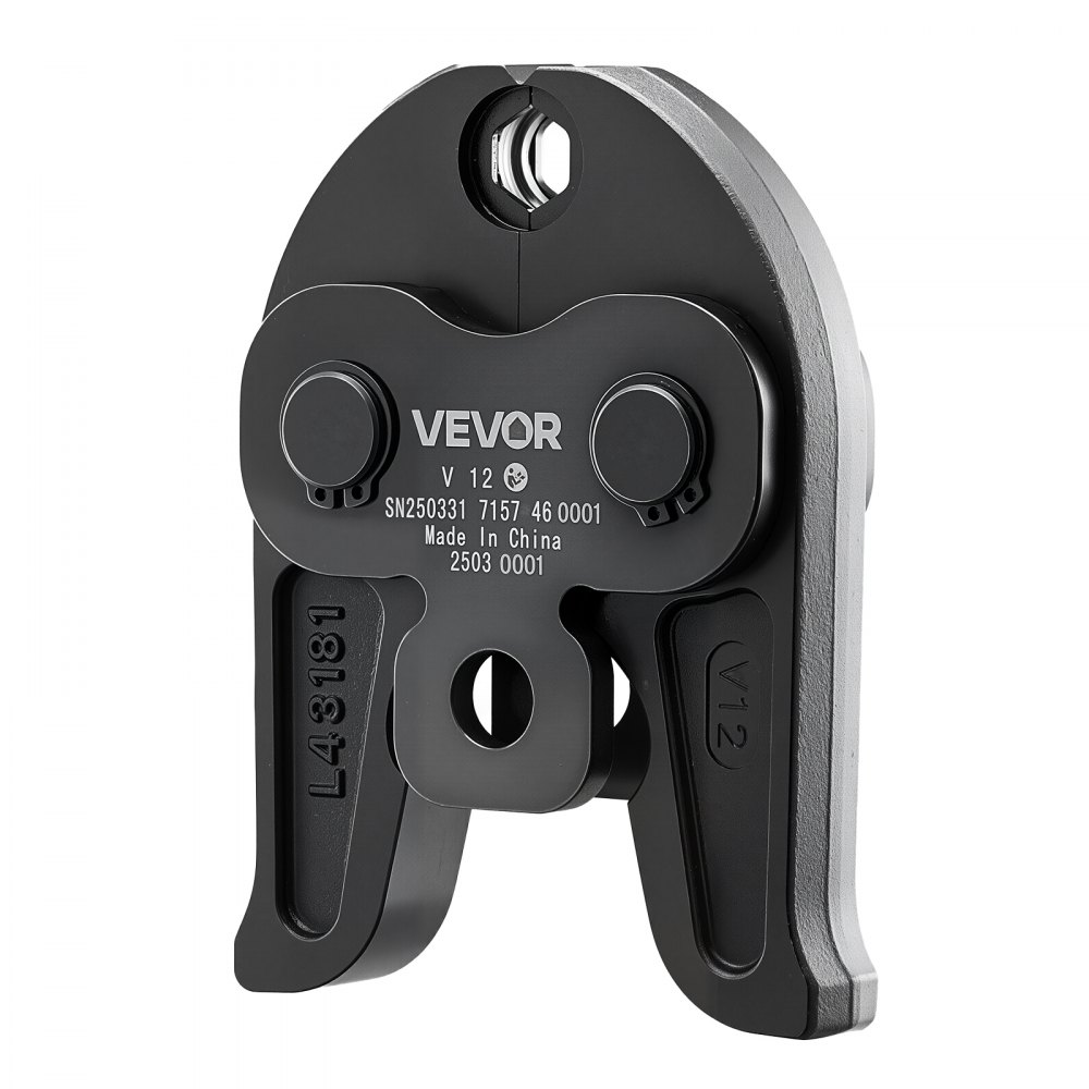 VEVOR Mordaza de Prensado 12 mm para Tubos de Acero Inoxidable Tipo V, de Acero Cementado de Alta Resistencia, Compatibles con Herramientas de Prensado Estándar, 148 x 110 x 39 mm, 1 ud, Negro