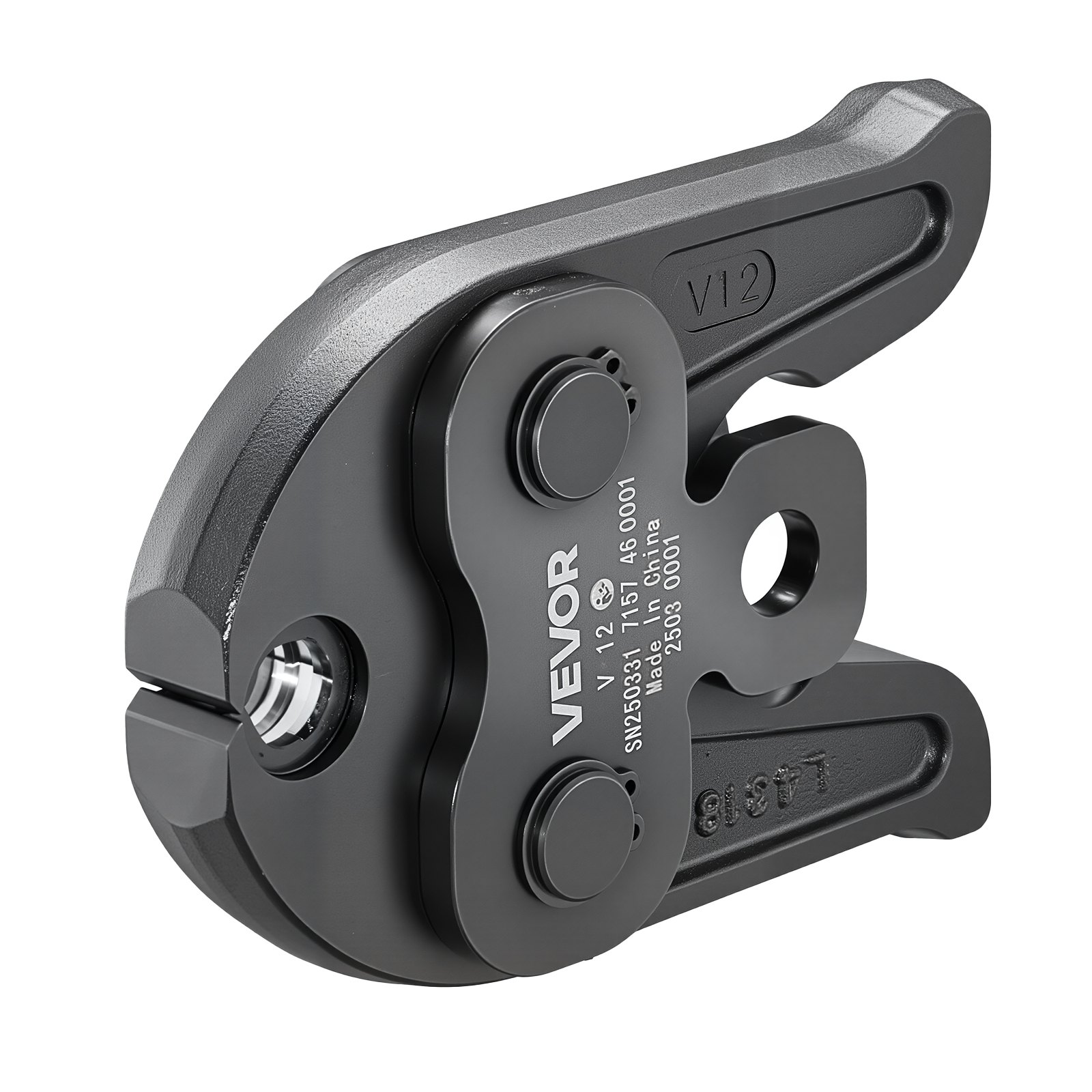 VEVOR Mordaza de Prensado 12 mm para Tubos de Acero Inoxidable Tipo V, de Acero Cementado de Alta Resistencia, Compatibles con Herramientas de Prensado Estándar, 148 x 110 x 39 mm, 1 ud, Negro