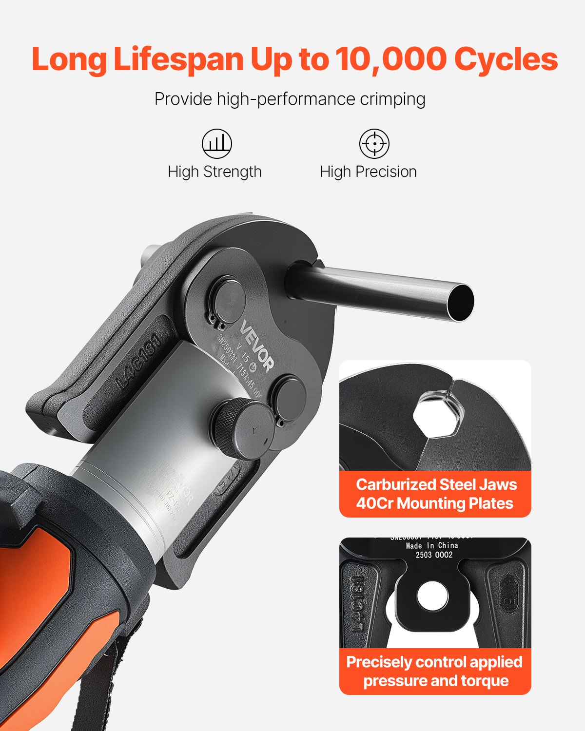 VEVOR V15 Pressing Jaw, 15mm Press Jaw for V-Type Stainless Steel Pipes, High-Strength Carburized Steel Crimping Jaws Compatible with Standard Press Tools