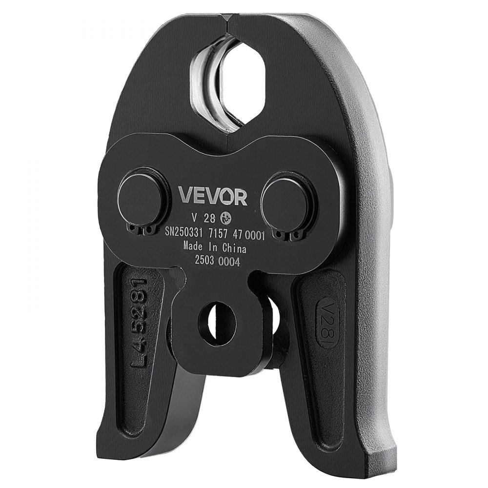 VEVOR Mordaza de Prensado V28 de 28 mm para Tubos de Acero Inoxidable Tipo V, de Acero Cementado de Alta Resistencia, Compatibles con Herramientas de Prensado Estándar, 148 x 110 x 39 mm, Negro
