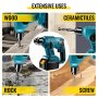 VEVOR Martillo Perforador, 18?V Velocidad sin Carga 0-900 rpm, 2 Funciones Martillo Taladro Atornillador con 5 Brocas, 200x260x80 mm Taladro a Batería Azul, Utilizado para Concreto Acero y Madera