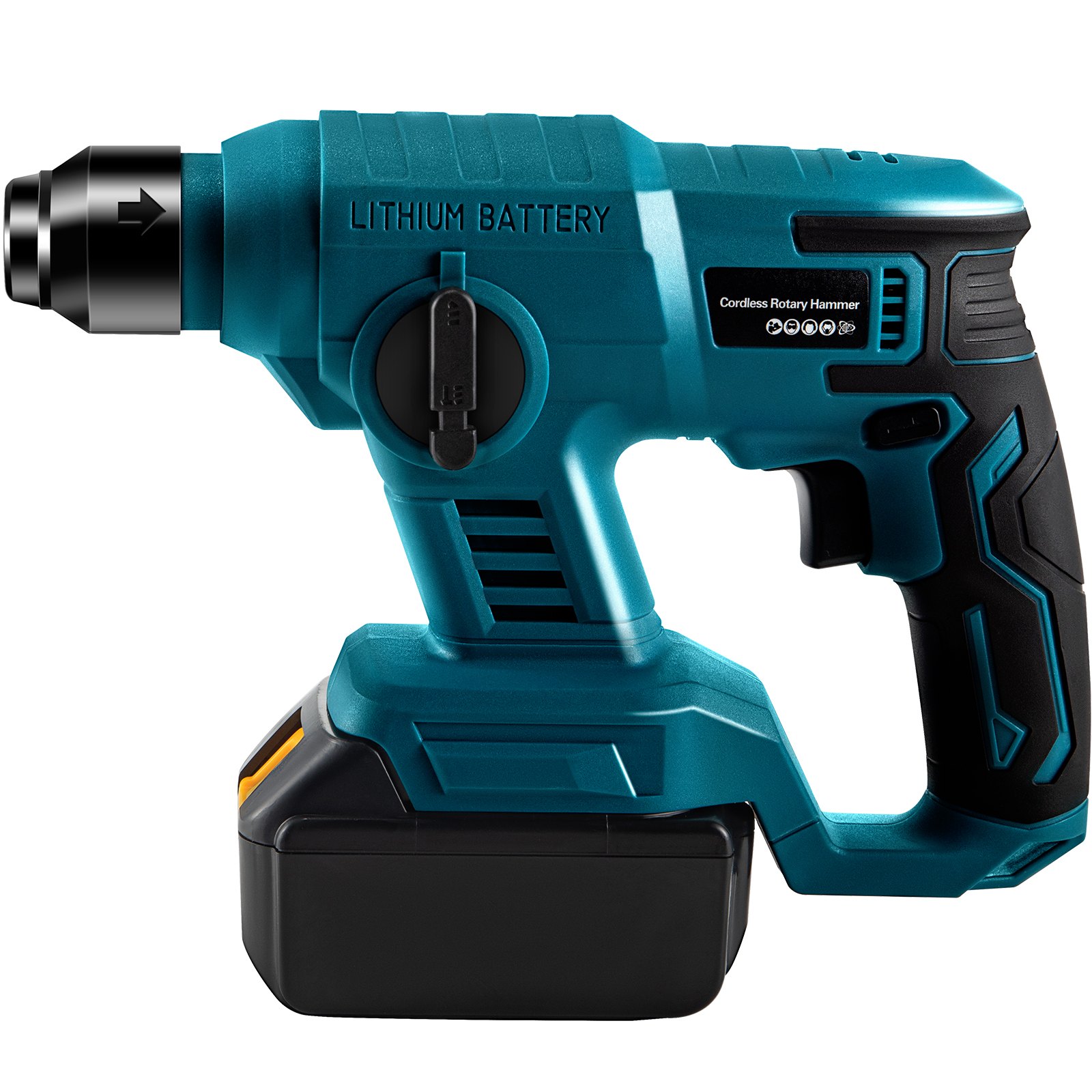 VEVOR Martillo Perforador, 18?V Velocidad sin Carga 0-900 rpm, 2 Funciones Martillo Taladro Atornillador con 5 Brocas, 200x260x80 mm Taladro a Batería Azul, Utilizado para Concreto Acero y Madera