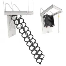 VEVOR Escalera de Ático de Acero para Techos 2,7 a 2,9 m Abertura 100 x 69 cm