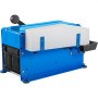 Dispensador de cinta VEVOR azul activado por agua con mango negro y panel frontal blanco.