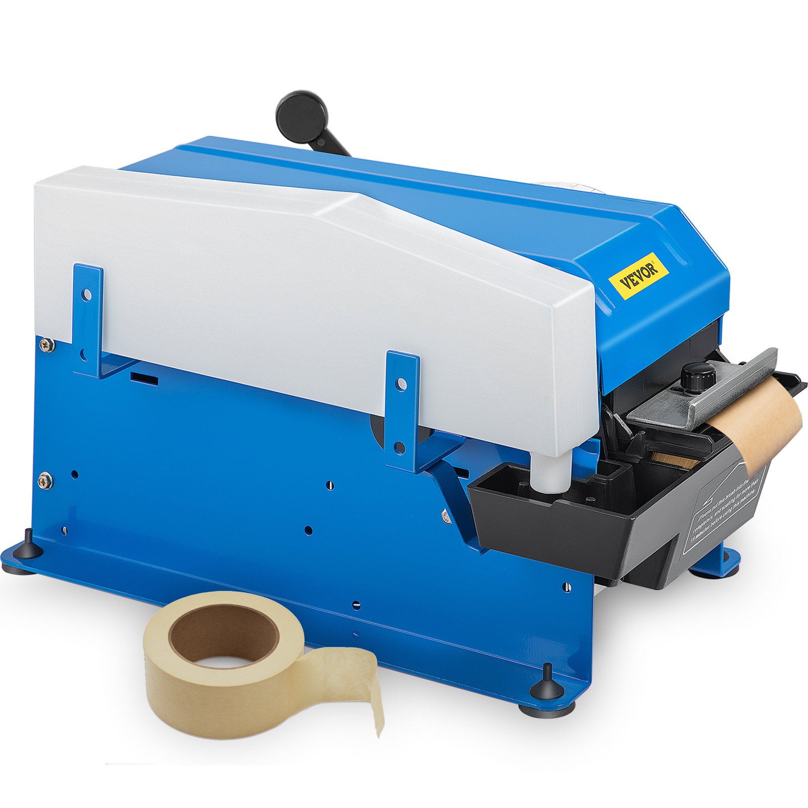Dispensador de cinta VEVOR activado por agua en color azul con un rollo de cinta.