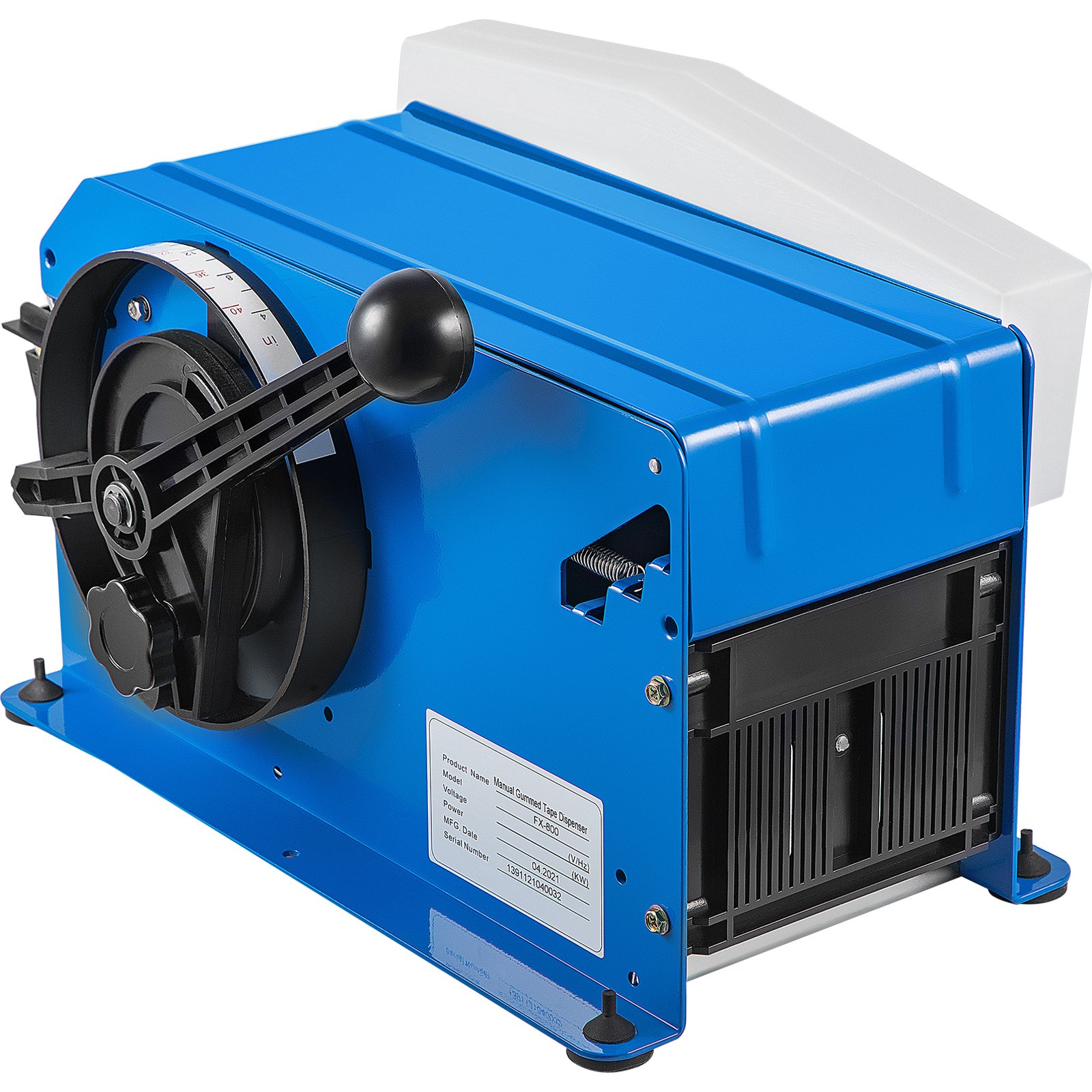 Dispensador de cinta adhesiva azul VEVOR activado por agua con palanca manual y cubierta blanca