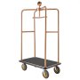 VEVOR Hotel Luggage Cart, 544.31 kg Heavy Duty Bellman Cart with Stainless Steel Frame, 203 mm Rubber Wheels, Black Carpeted Deck, Commercial Luggage Carrier Rolling Trolley for Hotels,Resorts, Rose Gold