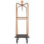 VEVOR Hotel Luggage Cart, 544.31 kg Heavy Duty Bellman Cart with Stainless Steel Frame, 203 mm Rubber Wheels, Black Carpeted Deck, Commercial Luggage Carrier Rolling Trolley for Hotels,Resorts, Rose Gold