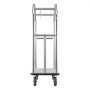 VEVOR Hotel Luggage Cart, 680.39 kg Heavy Duty Bellman Cart with Stainless Steel Frame, 203 mm Rubber Wheels, Gray Carpeted Deck, Commercial Luggage Carrier Rolling Trolley for Hotels,Resorts,Silver