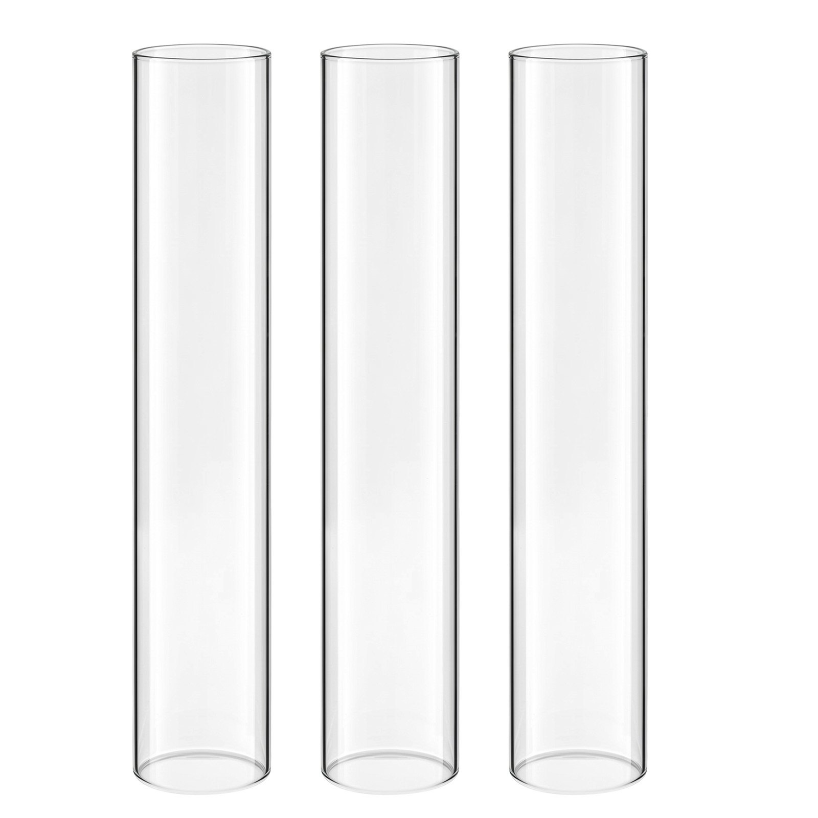 VEVOR Juego de 18 Portavelas de Cristal Hurricane con Soporte de Metal Dorado, Cilindros de Vidrio Transparente, Altura 250 mm, Diámetro 60 mm para Centros de Mesa, Decoración de Bodas, Eventos, Hogar