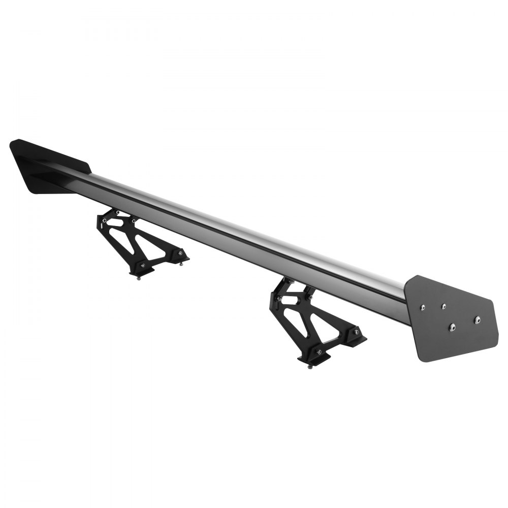 VEVOR Alerón Trasero para Coche Aleación de Aluminio Cubierta Doble Alerón Trasero Universal, Distancia entre Dos Soportes 60 cm Soportes Ajustables Negro Alerón Trasero Aerodinámico para Automóviles