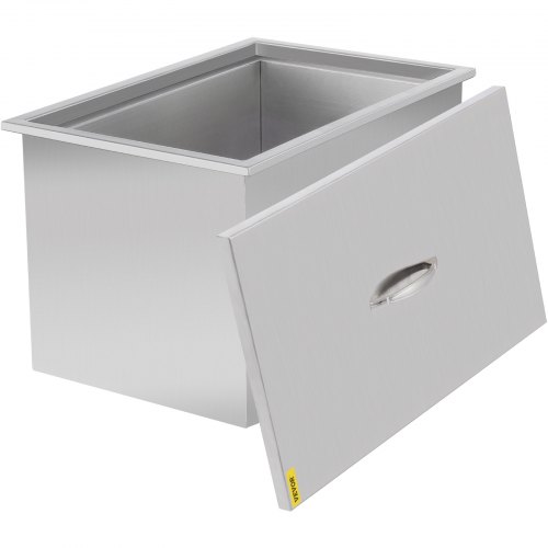 VEVOR Hielera de Acero Inoxidable, 50 QT, Cubitera para Hielo de Acero Inoxidable con Doble Pared, 20,6"x13,6"x12,6", Cubo de Hielo Aislado con Tapa, para Bar en el Hogar, Cerveza Fría, Champán y Vino