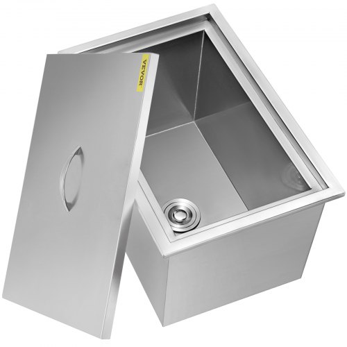 Gabinete de Vino Acero Inoxidable Cubeta de Hielo con Tapa 59 x 43,5 x 30,5 cm