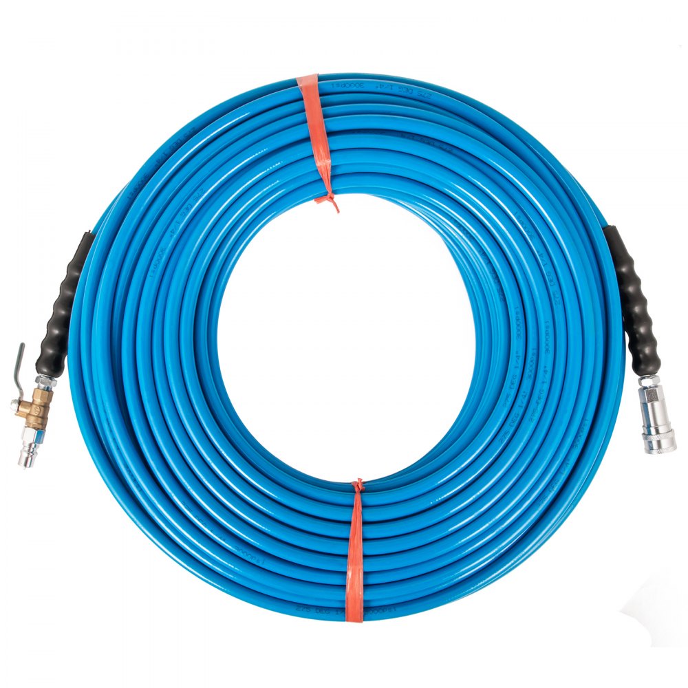 1/4" 75ft Manguera Para Lavadora A Presión Tubería Con Válvula De Cobre 3000psi