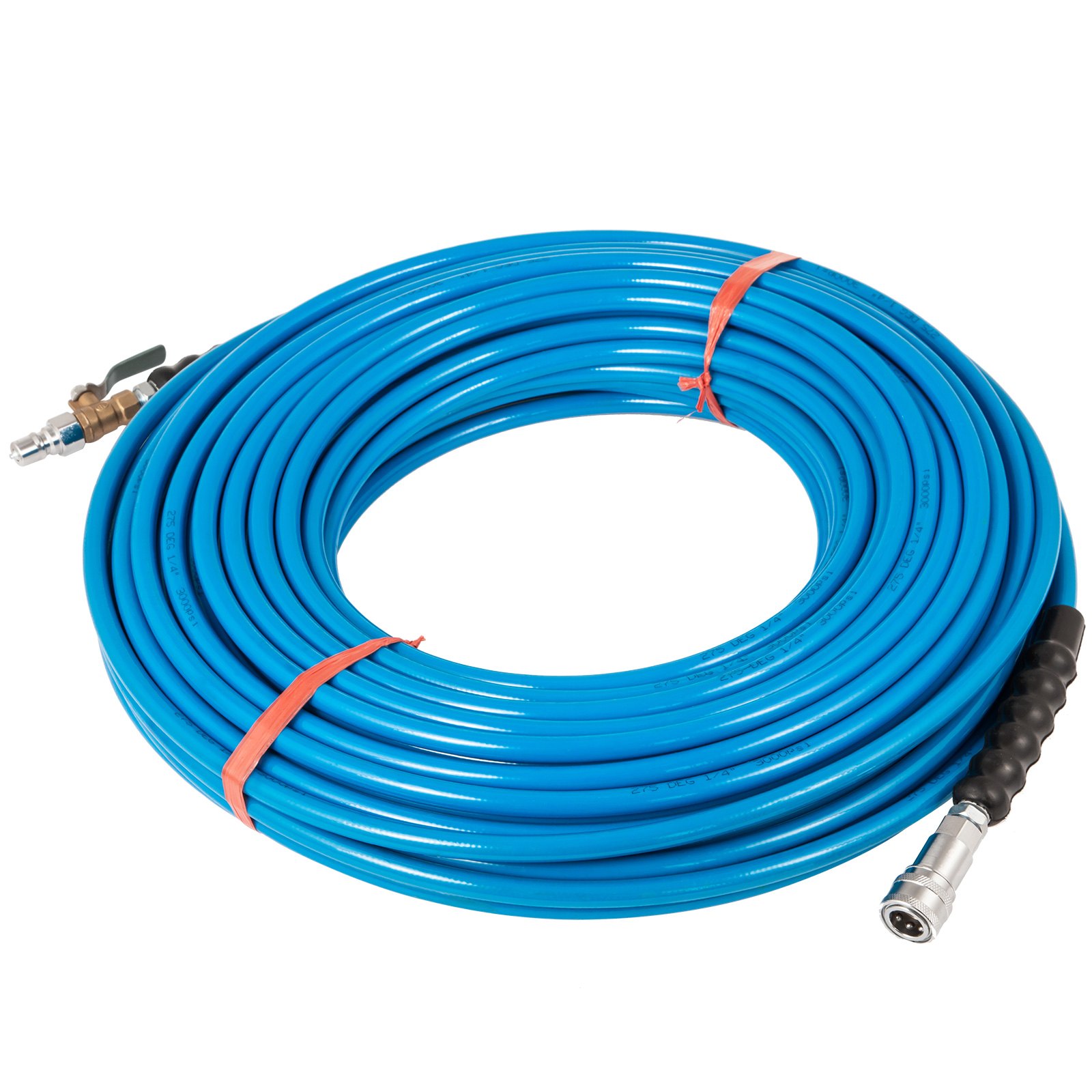 1/4" 75ft Manguera Para Lavadora A Presión Tubería Con Válvula De Cobre 3000psi