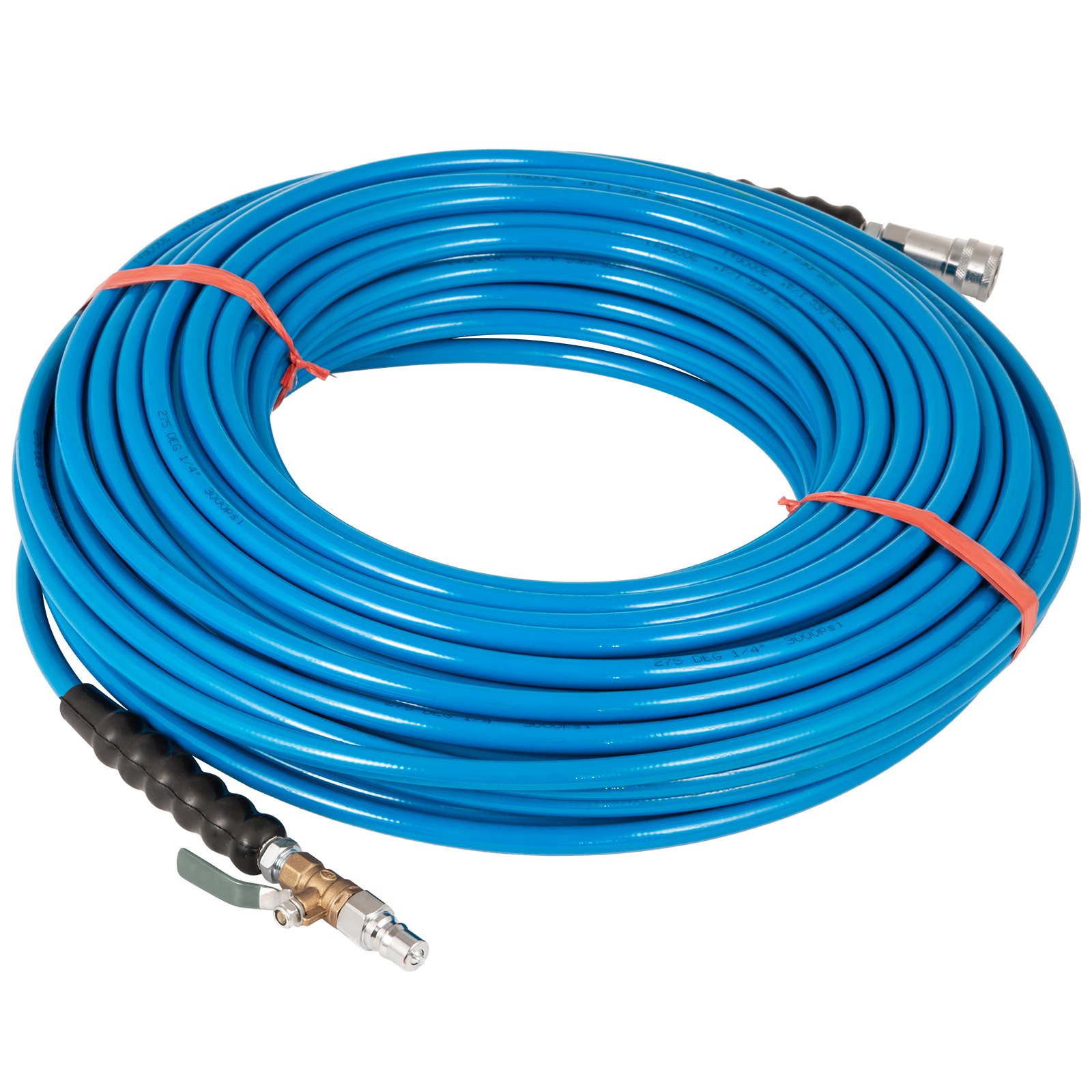 1/4" 75ft Manguera Para Lavadora A Presión Tubería Con Válvula De Cobre 3000psi